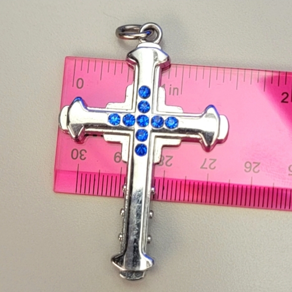 Three (3) Rhinestone Cross Pendants - Picture 9 of 13